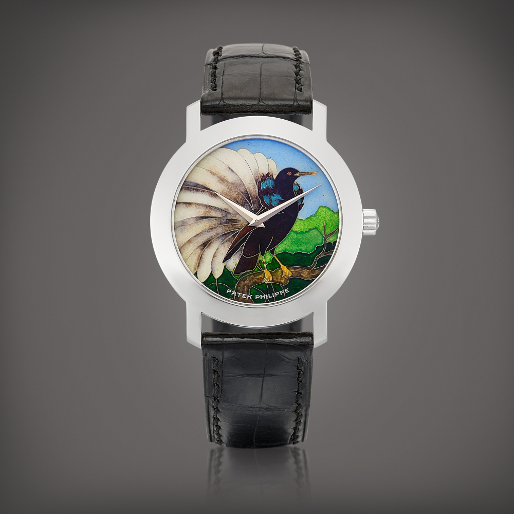 Birds of Paradise Reference 5075  A limited edition white gold wristwatch with cloisonn enamel dial Circa 2002    BIRDS OF PARADISE 5075  2002