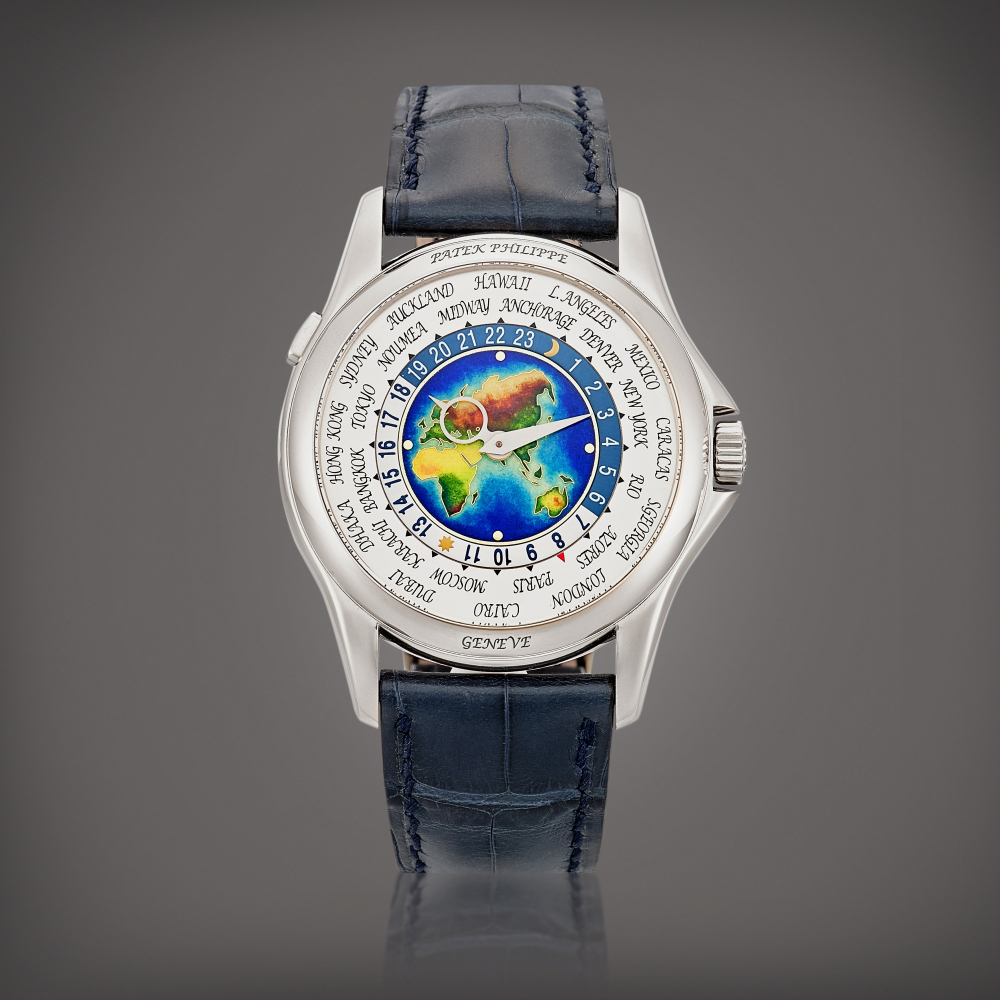 Reference 5131  A white gold world time wristwatch with cloisonn enamel dial Made in 2011    5131  2011
