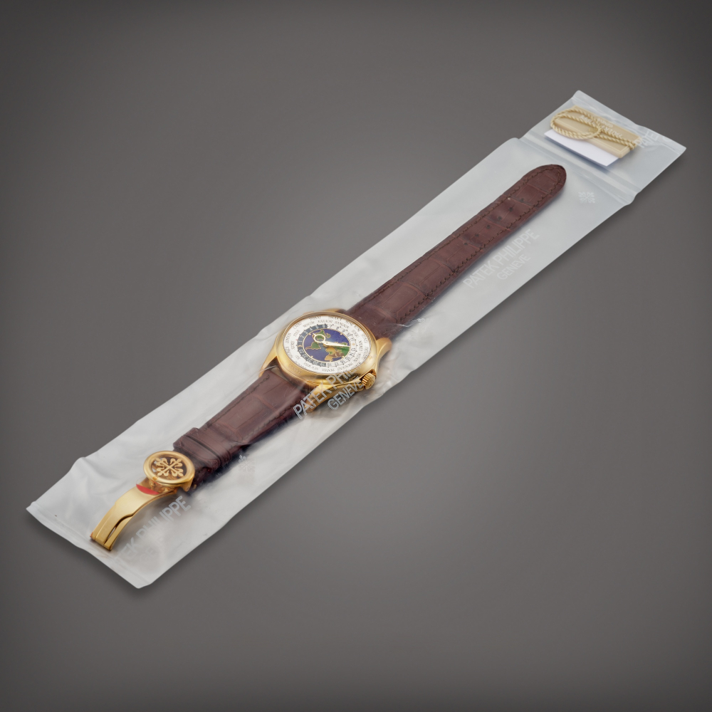Reference 5131  A yellow gold world time wristwatch with cloisonn enamel dial in single factory seal Circa 2012    5131  2012