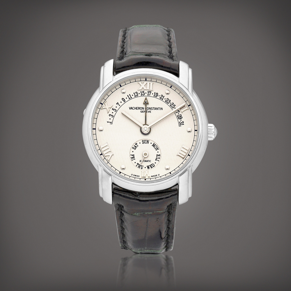 Patrimony Reference 472452  A white gold wristwatch with day and retrograde date Circa 2000    Patrimony 472452  2000