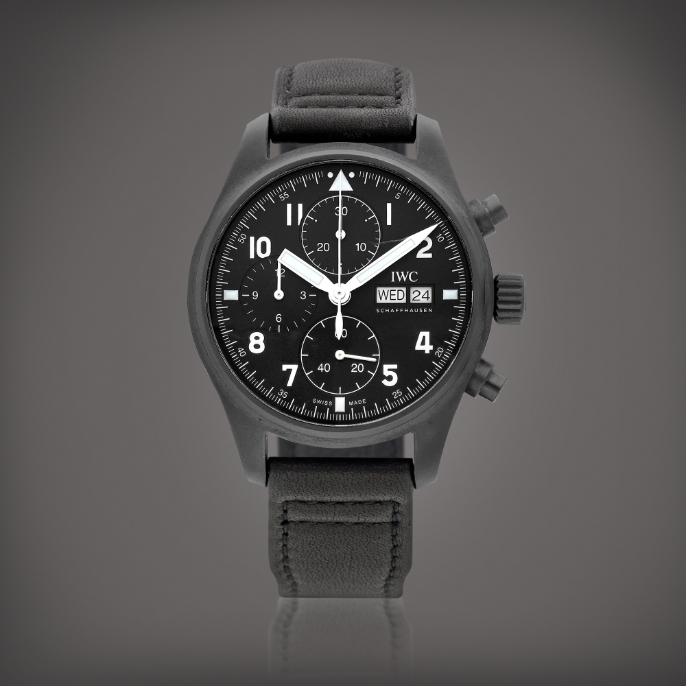 Pilot Watch Chronograph Edition Tribute To 3705 Reference IW387905  A limited edition ceratanium chronograph wristwatch with day and date Circa 2021    Pilot Watch Chronograph Edition Tribute To 3705 IW387905  2021