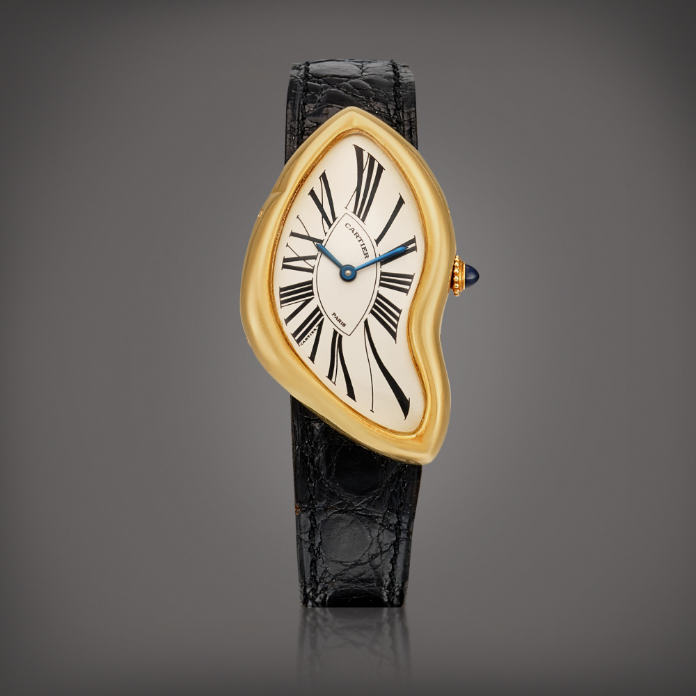 PROPERTY FROM A GENTLEMAN  Cartier  Crash A limited edition yellow gold wristwatch, Circa 1991 