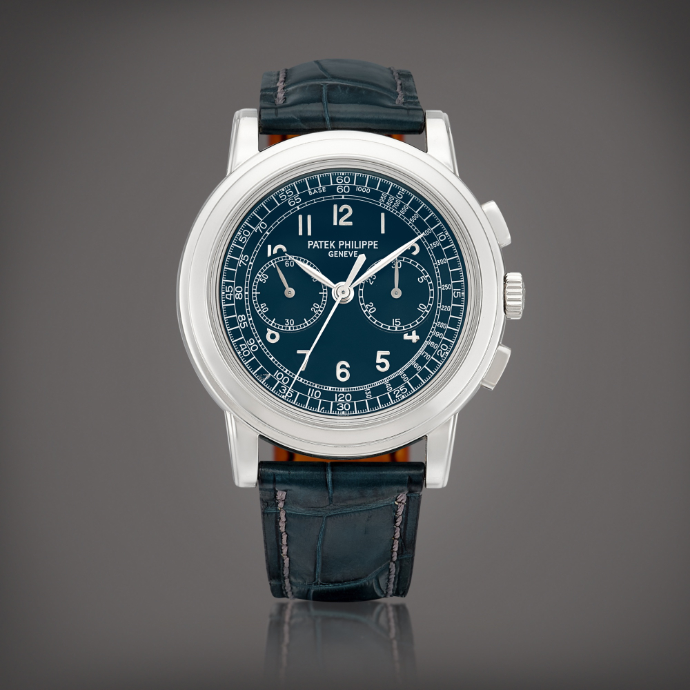 PROPERTY FROM AN IMPORTANT ASIAN COLLECTOR  Patek Philippe  Reference 5070 A platinum chronograph wristwatch, Circa 2009 
