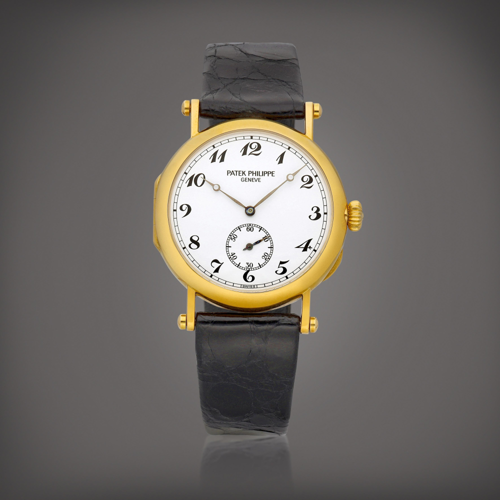 PROPERTY FROM A PROMINENT COLLECTOR  Patek Philippe  Reference 3960 A limited edition yellow gold wristwatch, Made to commemorate the 150th anniversary of Patek Philippe, Circa 1989 