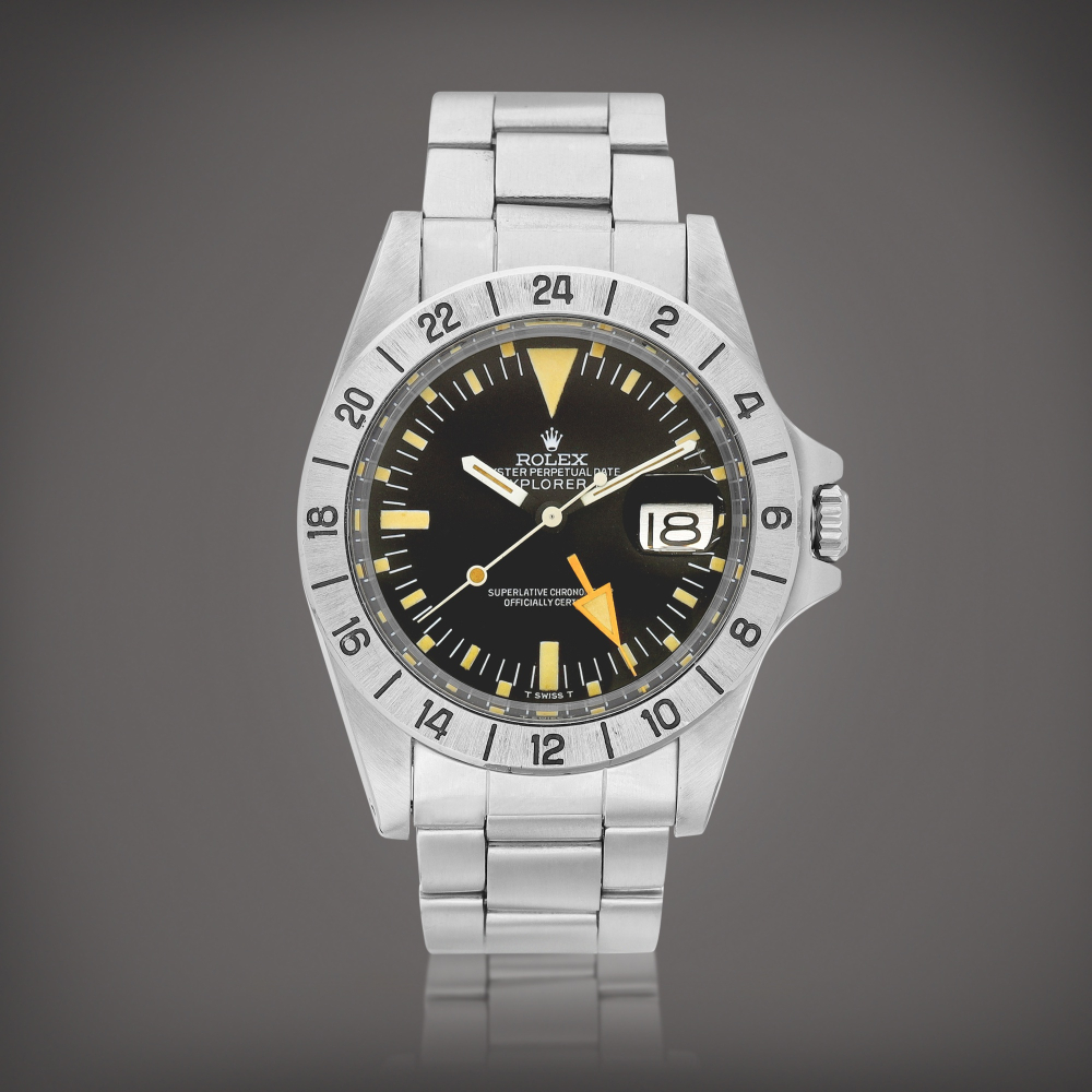 Rolex  Explorer II, Reference 1655 A stainless steel wristwatch with date, 24 hours indication and bracelet, Circa 1974 