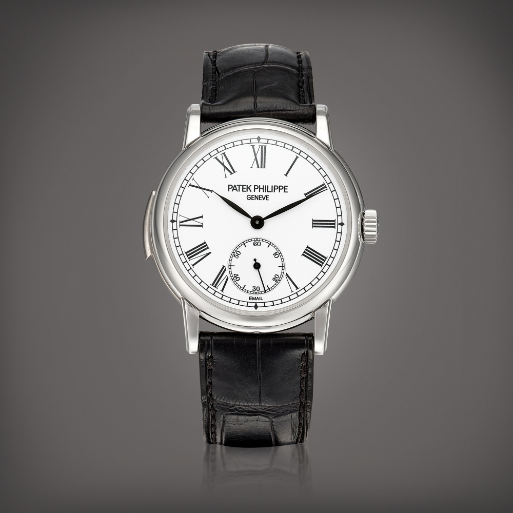 PROPERTY FROM AN IMPORTANT INTERNATIONAL COLLECTOR  Patek Philippe  Reference 5078 A platinum minute repeating wristwatch with enamel dial, Circa 2011 