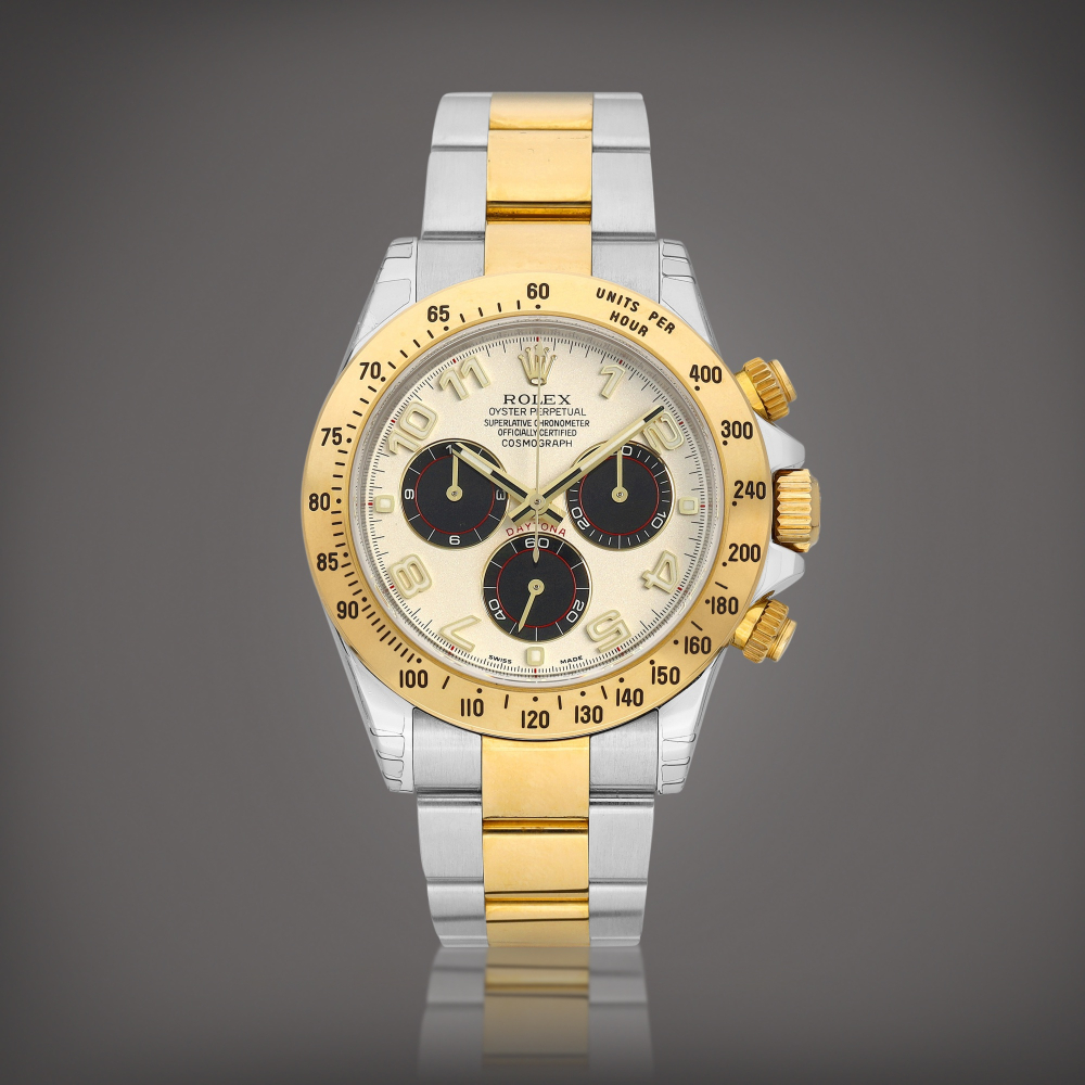 PROPERTY OF A COLLECTOR  Rolex  Cosmograph Daytona, Reference 116523 A yellow gold and stainless steel chronograph wristwatch with bracelet, Circa 2009 