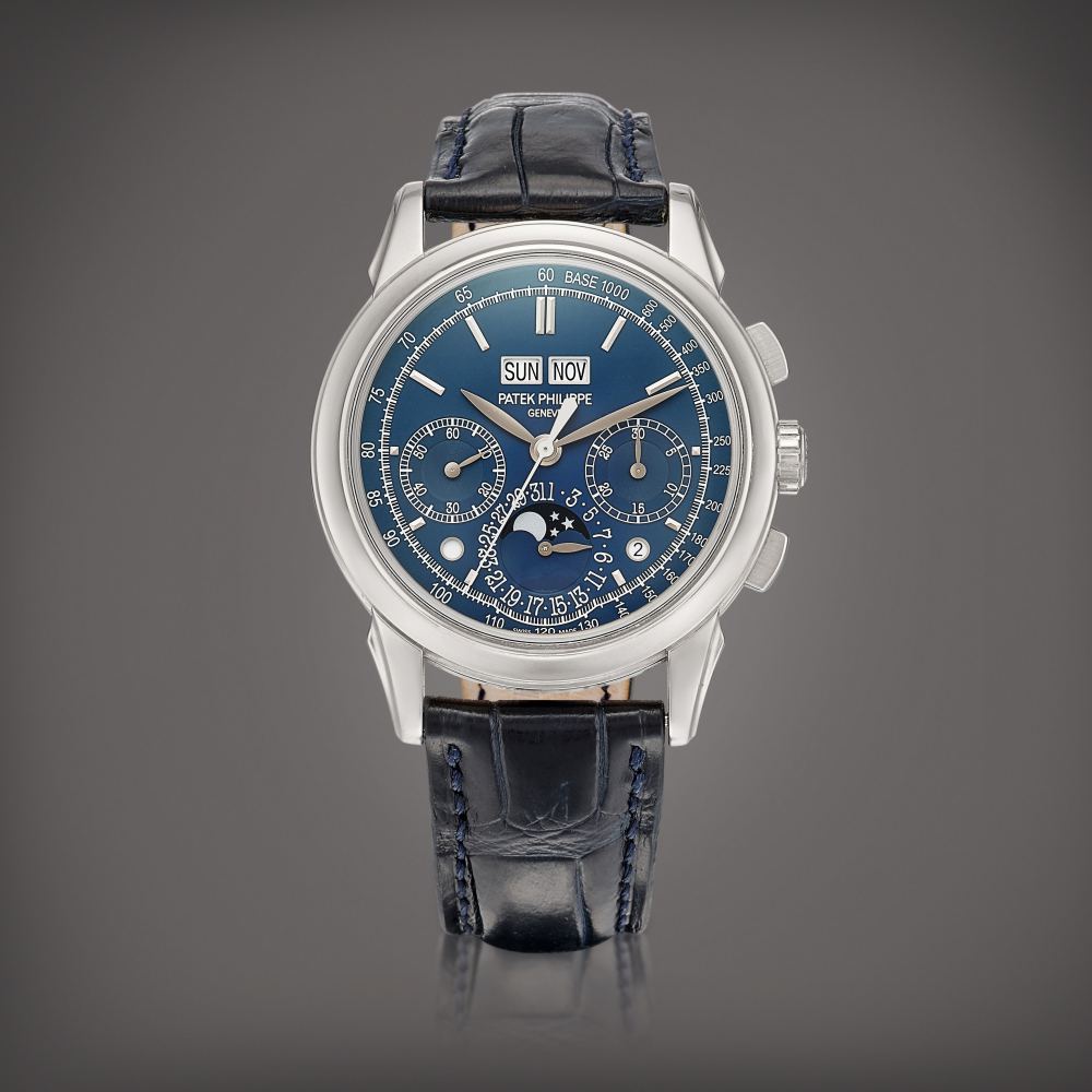 PROPERTY FROM AN IMPORTANT INTERNATIONAL COLLECTOR  Patek Philippe  Reference 5270 A white gold perpetual calendar chronograph wristwatch with moon phases, leap year and day and night indication, Circa 2014 