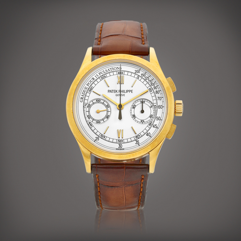 PROPERTY FROM A COLLECTOR  Patek Philippe  Reference 5170 A yellow gold chronograph wristwatch with pulsation scale, Circa 2011 
