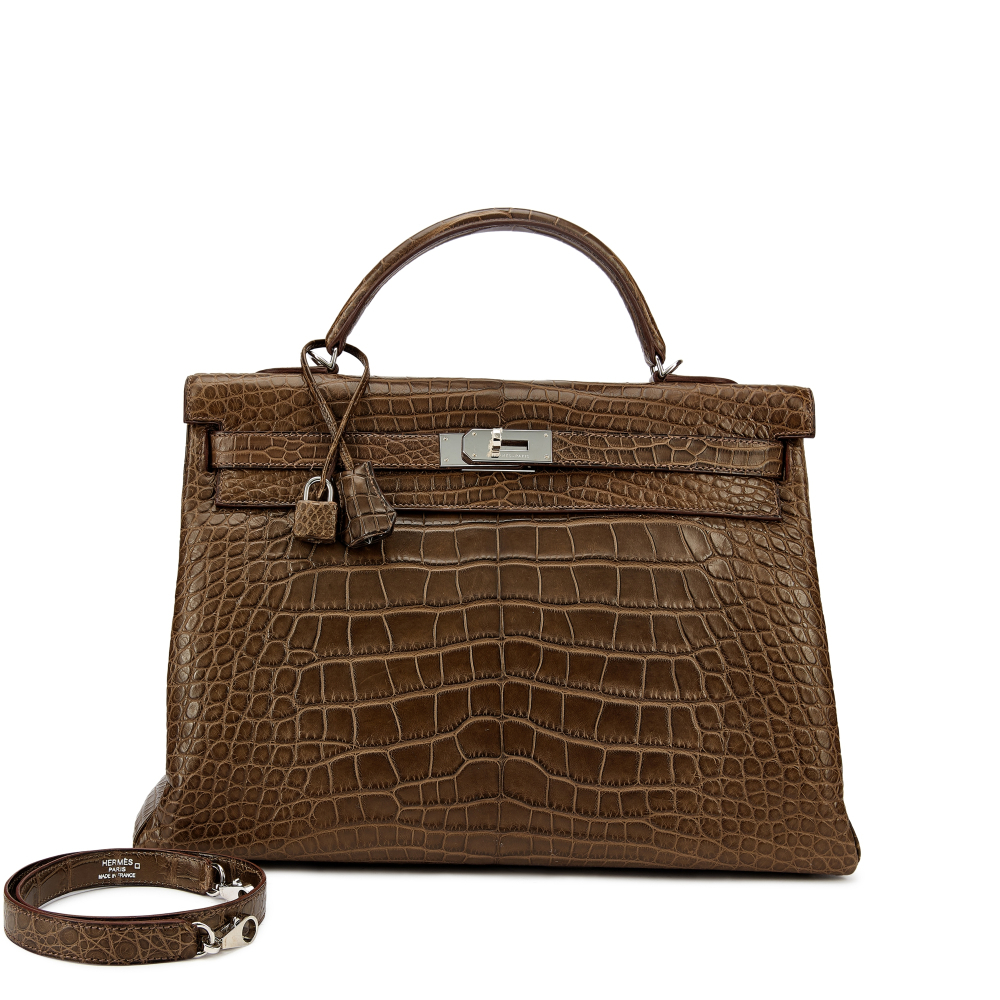 Hermès

Gris Elephant Matte Alligator Kelly 40 Retourne Palladium Hardware, 2013