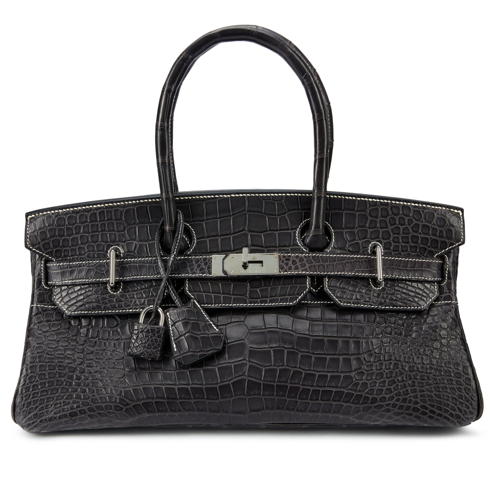 Hermès

Graphite Matte Porosus Crocodile JPG Shoulder Birkin 42 Palladium Hardware, 2007