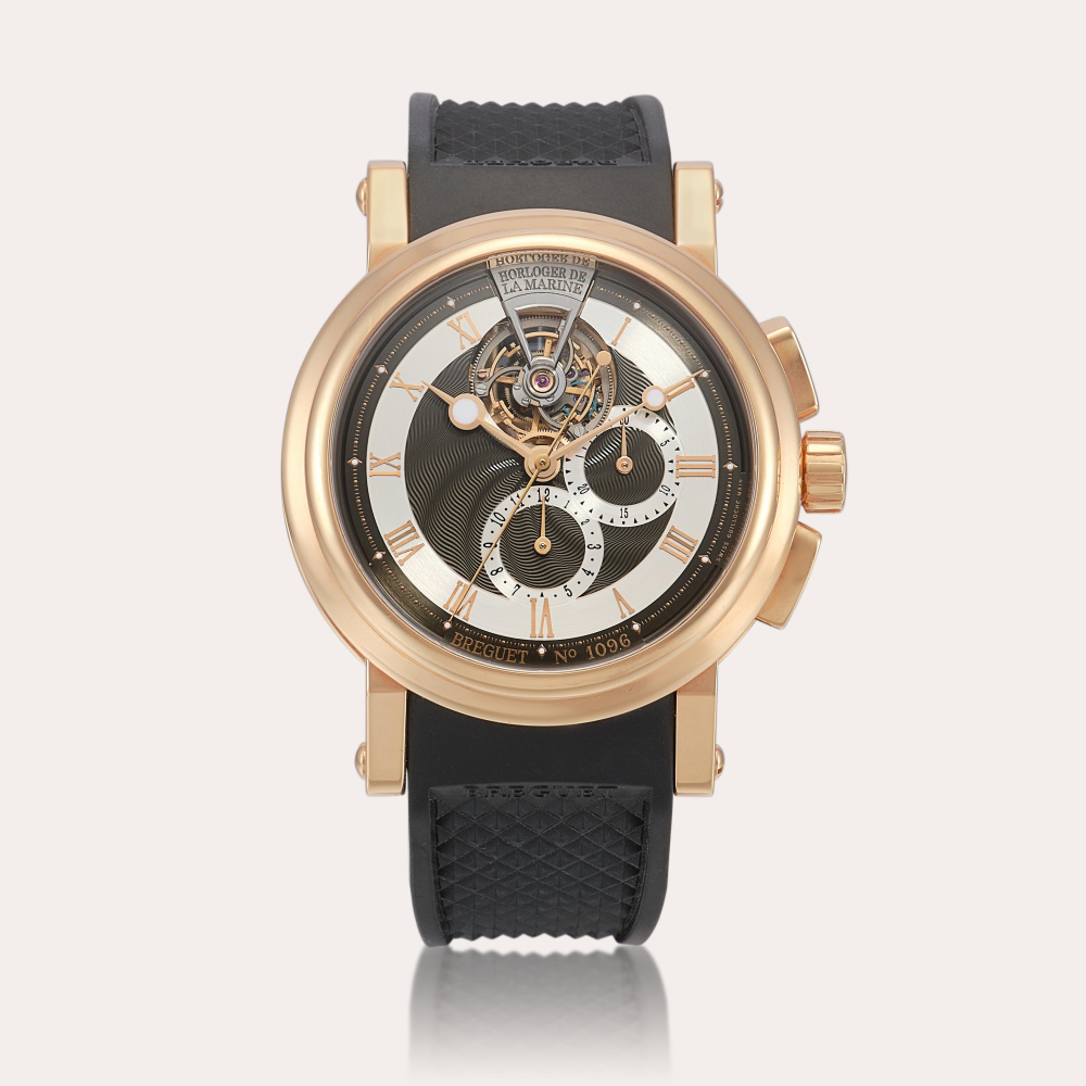 Breguet Marine Tourbillon, Reference 5837 | A pink gold tourbillon chronograph wristwatch, Circa 2009 | 寶璣 | Marine Tourbillon 型號5837 | 粉紅金陀飛輪計時腕錶，約2009年製