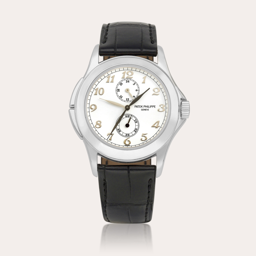 Patek Philippe Reference 5134 | A white gold dual time zone wristwatch with 24 hour indication, Circa 2002 | 百達翡麗 | 型號5134 | 白金兩地時間腕錶，備24小時顯示，約2002年製