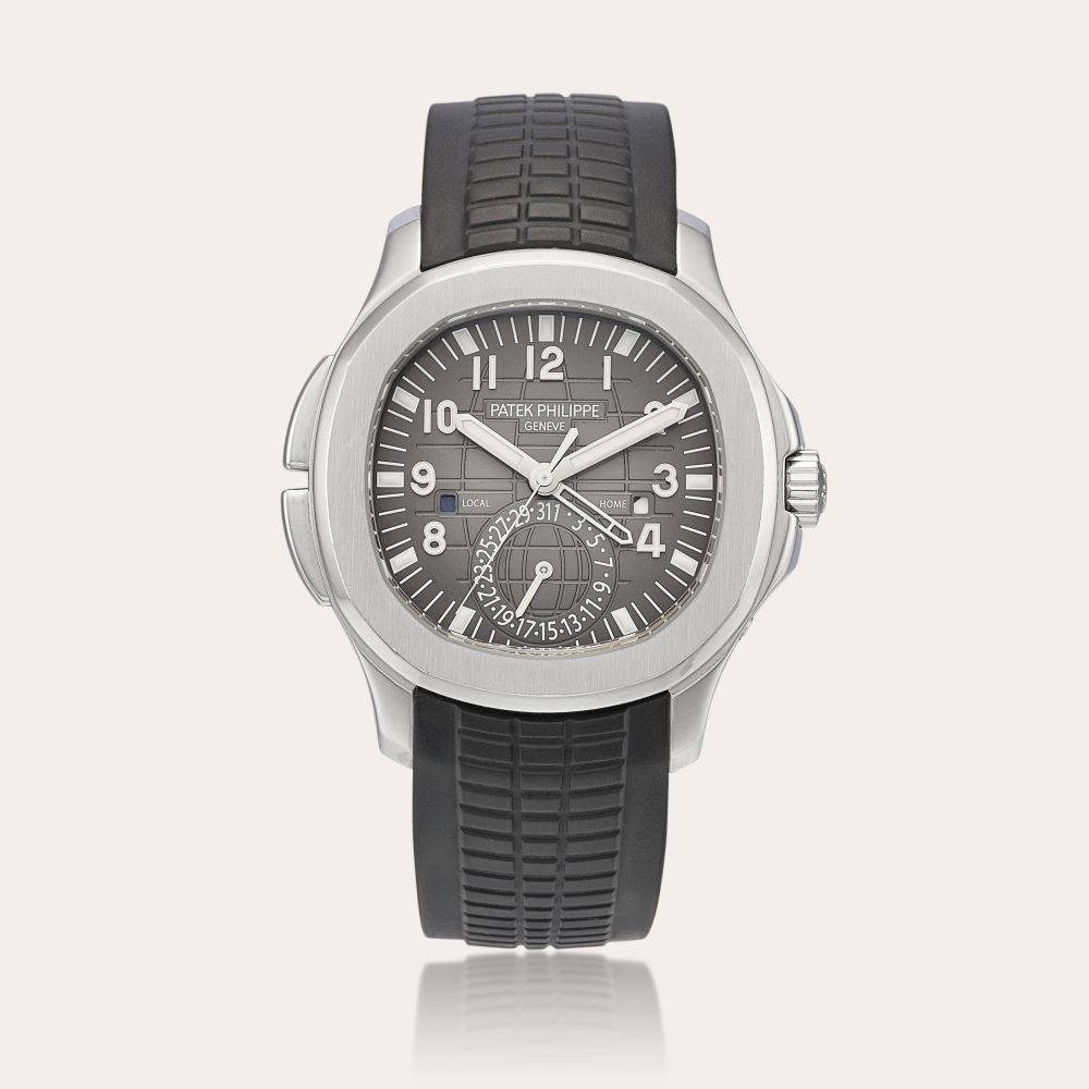 Patek Philippe Aquanaut, Reference 5164 | A stainless steel dual time zone wristwatch with date and day and night indication, Circa 2014 | 百達翡麗 | Aquanaut 型號5164 | 精鋼兩地腕錶，備日期及晝夜顯示，約2014年製