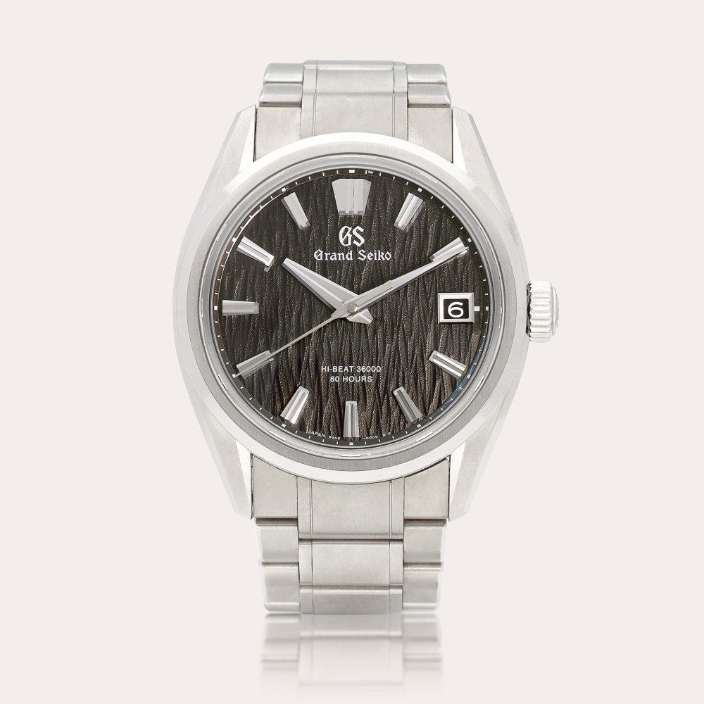 Grand Seiko Evolution 9 "White Birch Forest at night", Reference SLGH017 | A titanium wristwatch with date and bracelet, Circa 2022 | Evolution 9 "夜樺樹" 型號SLGH017 | 鈦金屬鏈帶腕錶，備日期顯示，約2022年製