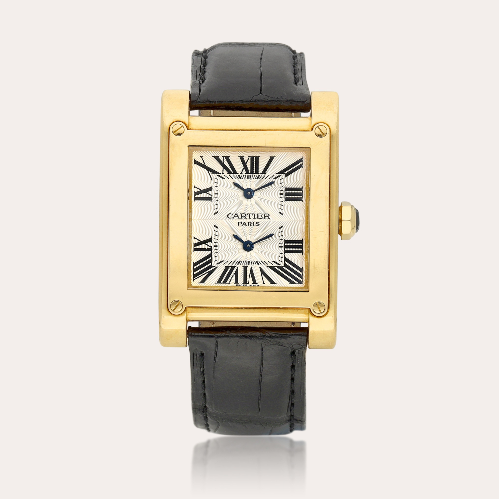 Cartier Tank à Vis Dual Time 'CPCP', Reference 2551 | A yellow gold dual time zone wristwatch, Circa 2005 | 卡地亞 | Tank à Vis Dual Time 'CPCP' 型號2551 | 黃金兩地時間腕錶，約2005年製