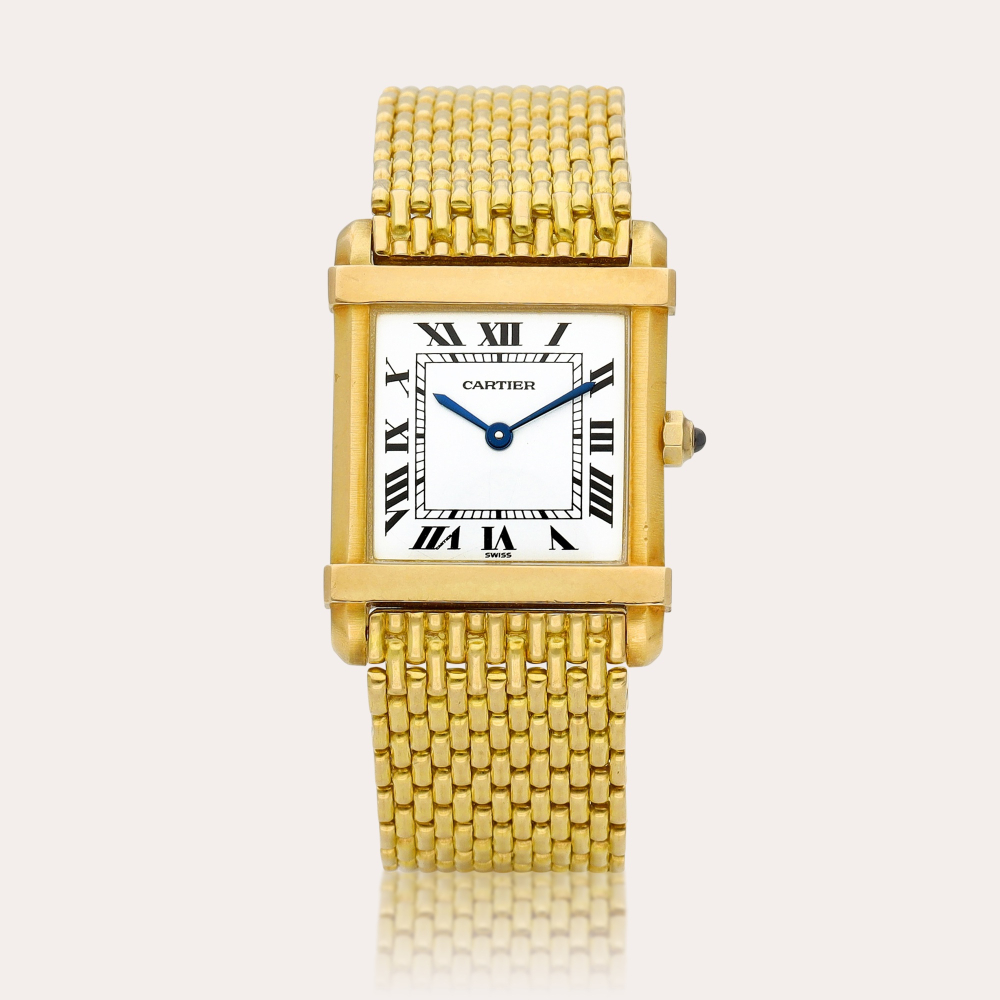 Cartier Tank Chinoise | A yellow gold bracelet watch, Circa 1990 | 卡地亞 | Tank Chinoise | 黃金鏈帶腕錶，約1990年製