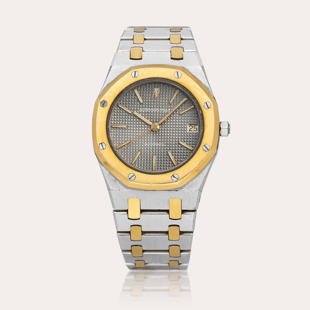 Audemars Piguet Royal Oak, Reference 4100SA | A yellow gold and stainless steel bracelet watch with date, Circa 1978 | 愛彼 | 皇家橡樹系列 型號4100SA | 黃金及精鋼鏈帶腕錶，備日期顯示，約1978年製