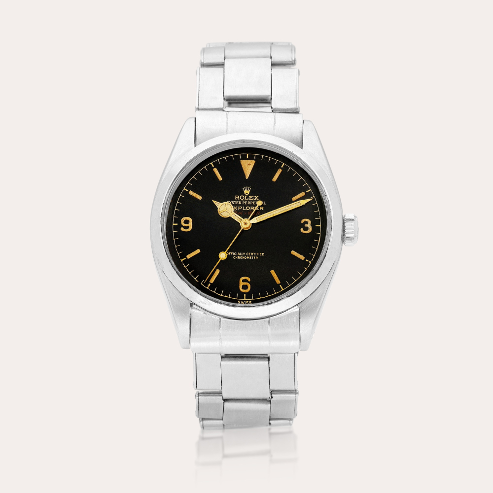 Rolex Explorer 'Red Depth', Reference 6610 | A stainless steel wristwatch with bracelet, Circa 1956 | 勞力士 | Explorer 'Red Depth' 型號6610 | 精鋼鏈帶腕錶，約1956年製