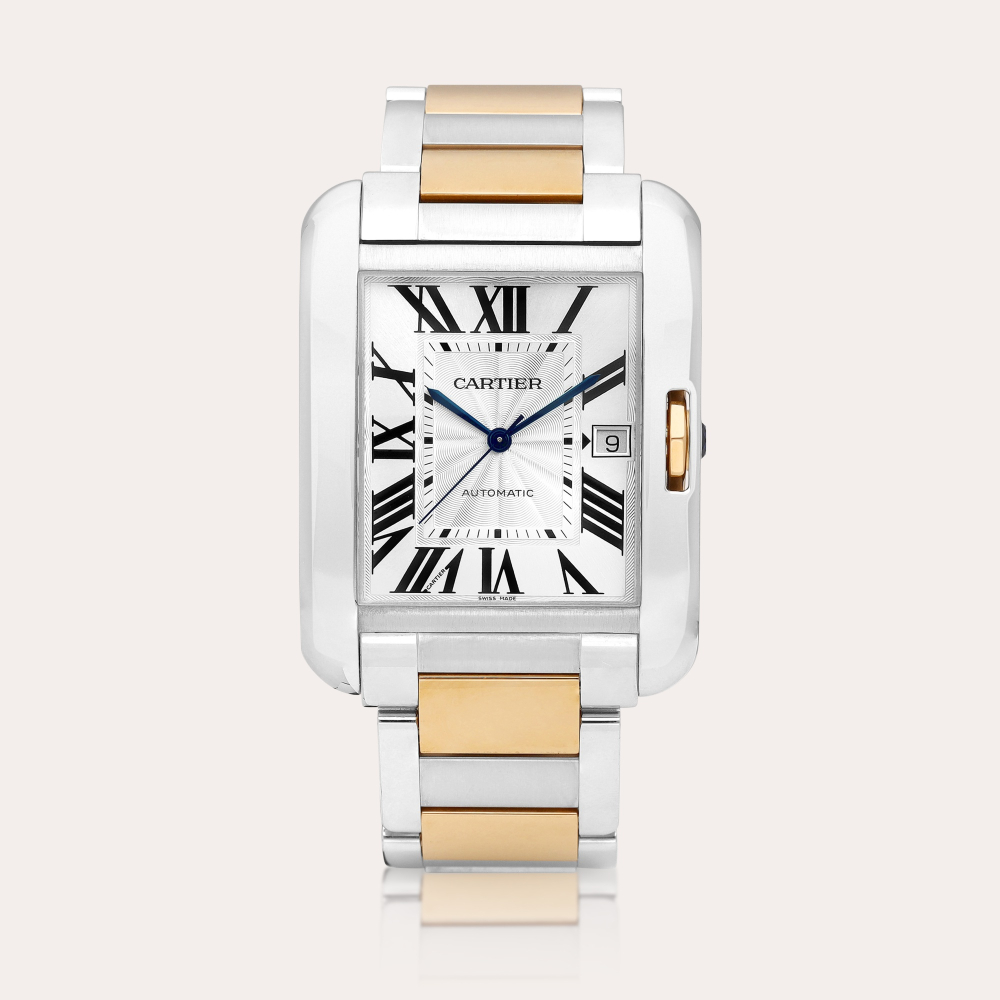 Cartier Tank Anglaise, Reference 3507 | A pink gold and stainless steel wristwatch with date and bracelet, Circa 2014 | 卡地亞 | Tank Anglaise 型號3507 | 粉紅金及精鋼鏈帶腕錶，備日期顯示， 約2014年製