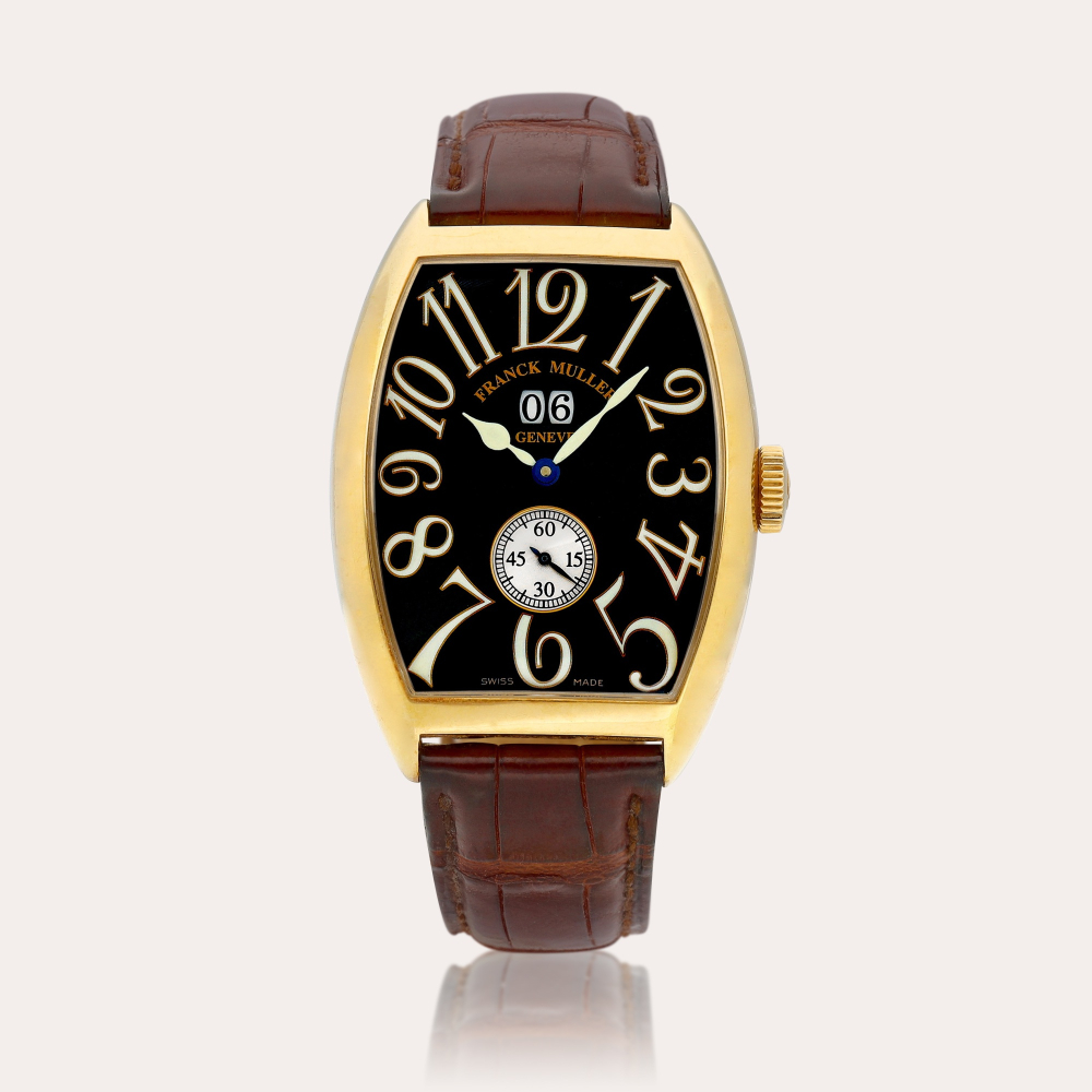 Franck Muller Cintrée Curvex, Reference 6850 S6 GG | A yellow gold wristwatch with date, Circa 2004 | Cintrée Curvex 型號6850 S6 GG | 黃金腕錶，備日期顯示，約2004年製