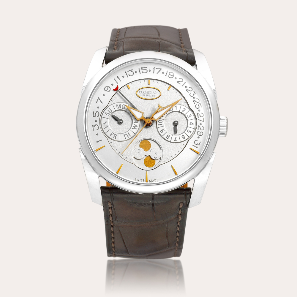 Parmigiani Fleurier Tonda Quator WG, Reference PFC272-1202400 | A white gold annual calendar wristwatch with moon phases and retrograde date, Circa 2011 | 帕瑪強尼 | Tonda Quator WG 型號PFC272-1202400 | 