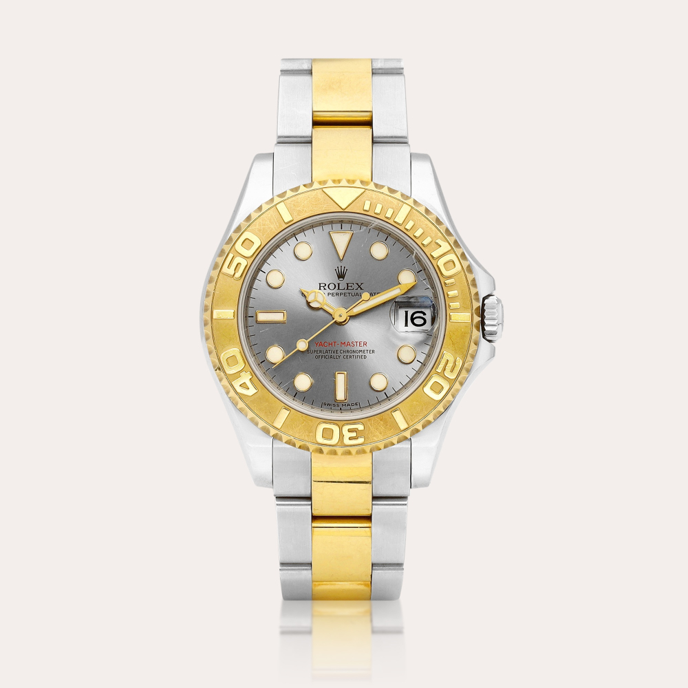 Rolex Yacht-Master, Reference 168623 | A yellow gold and stainless steel wristwatch with date and bracelet, Circa 2013 | 勞力士 | Yacht-Master 型號168623 | 黃金及精鋼鏈帶腕錶，備日期顯示，約2013年製
