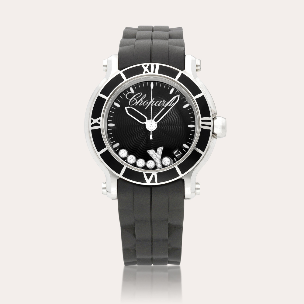 Chopard Happy Sport, Reference 278551-3002 | A stainless steel wristwatch with date and floating diamonds, Circa 2016 | 蕭邦 | Happy Sport 型號278551-3002 | 精鋼腕錶，備日期顯示及浮動鑽石，約2016年製
