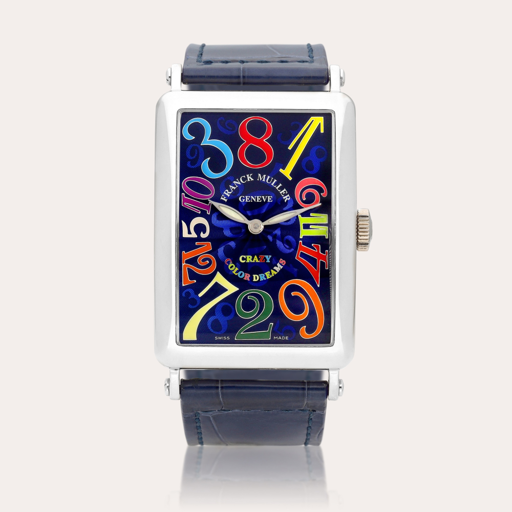 Franck Muller Crazy Hour Color Dreams, Reference 1200 CH | A white gold wristwatch with jumping hour hand, Circa 2005 | Crazy Hour Color Dreams 型號1200 CH | 白金腕錶，備跳時針，約2005年製