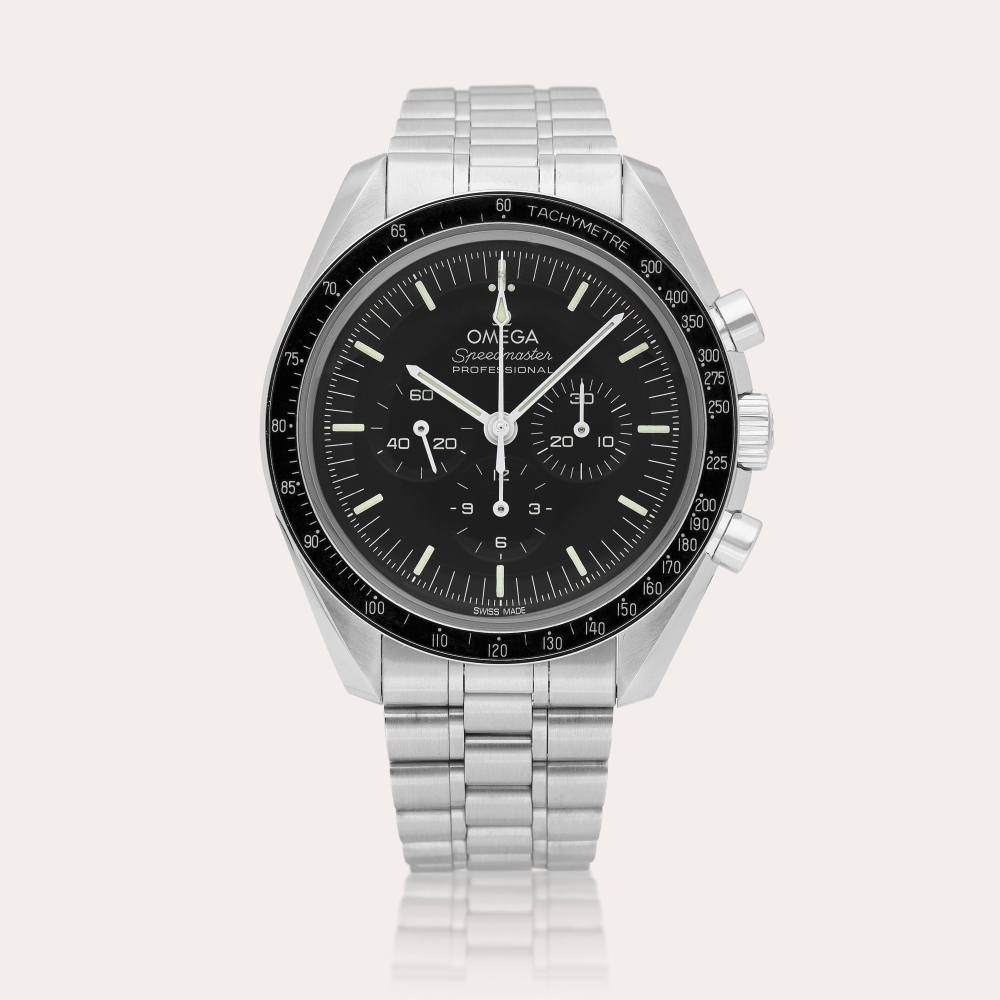 Omega Speedmaster Moonwatch Professional, Reference 310.30.42.50.01.001 | A stainless steel chronograph wristwatch with bracelet, Circa 2021 | 歐米茄 | 超霸專業月球系列 型號310.30.42.50.01.001 | 精鋼計時鏈帶腕
