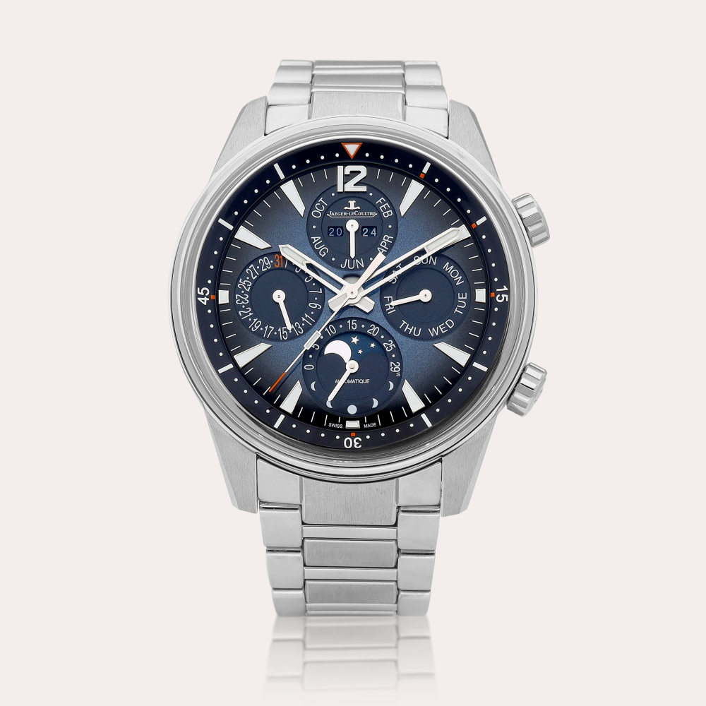 Jaeger-LeCoultre Polaris, Reference Q9088180 | A stainless steel perpetual calendar wristwatch with moon phases, year indication, red security zone and bracelet, Circa 2022 | 積家 | Polaris 型號Q9088180 | 精鋼萬年曆