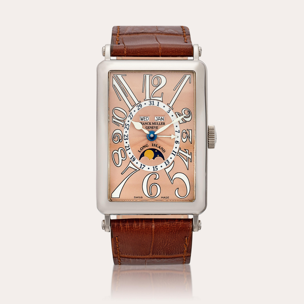 Franck Muller Long Island, Reference 1200 MC L | A white gold triple calendar wristwatch with moon phases, Circa 2005 | Long Island 型號1200 MC L | 白金全日曆腕錶，備月相顯示，約2005年製