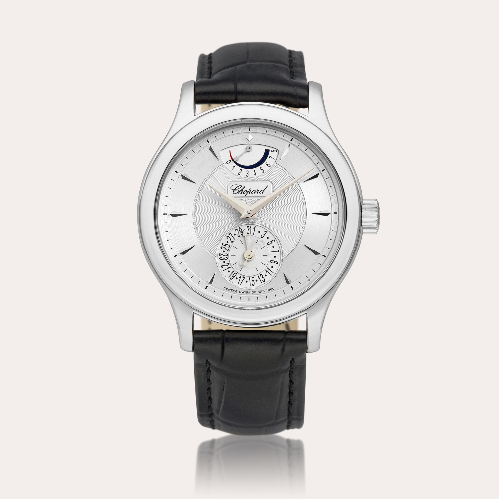 Chopard L. U. C. Quattro, Reference 16/1863 | A limited edition white gold wristwatch with date and power reserve indication, Circa 2005 | 蕭邦 | L. U. C. Quattro 型號16/1863 | 限量版白金腕錶，備日期及動力儲備顯示，約