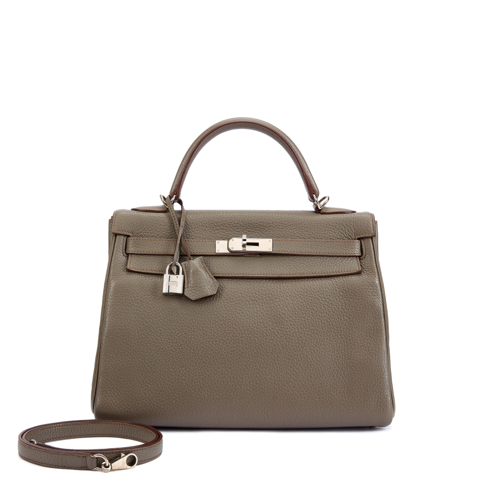 Hermès Etain Togo Kelly 32 Retourné Palladium Hardware, 2013