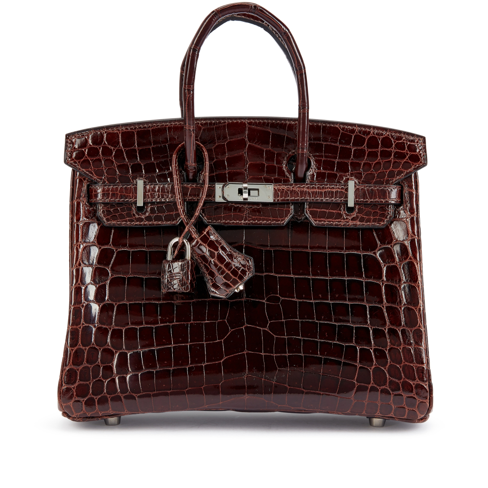 Hermès Cocoan Shiny Niloticus Crocodile Birkin 25 Palladium Hardware, 2008