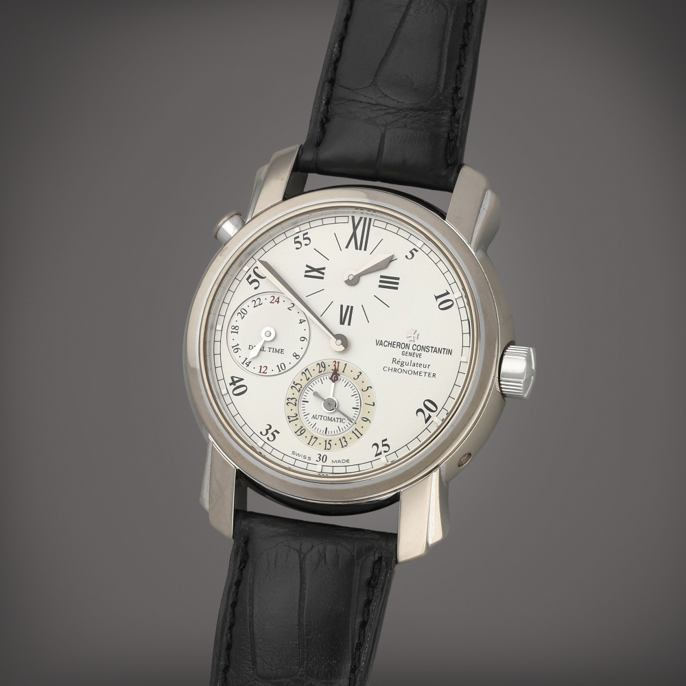 Vacheron Constantin Malte Régulateur, Reference 42005/000G | A white gold dual time zone wristwatch with date, 24 hour indication and regulator dial | Circa 2002