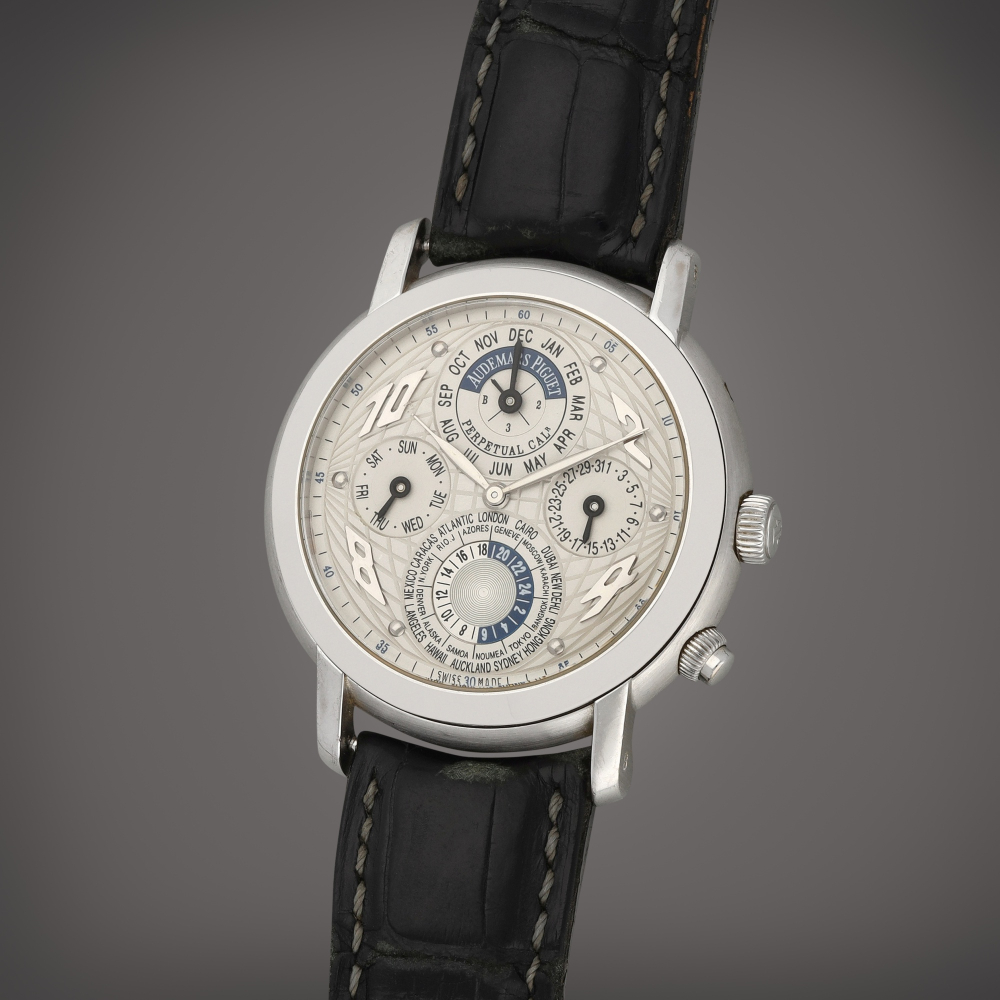 Audemars Piguet Jules Audemars Quantième Perpétuel Métropolis, Reference 25919 | An anniversary edition white gold world time perpetual calendar wristwatch | Circa 2002