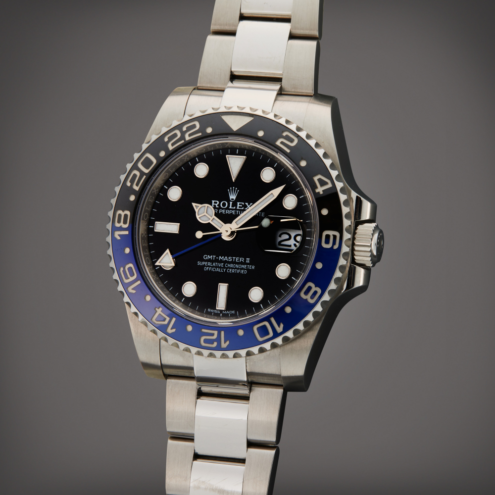 Reference 116710 GMTMaster II Batman  A stainless steel dual time wristwatch with date and bracelet Circa 2018