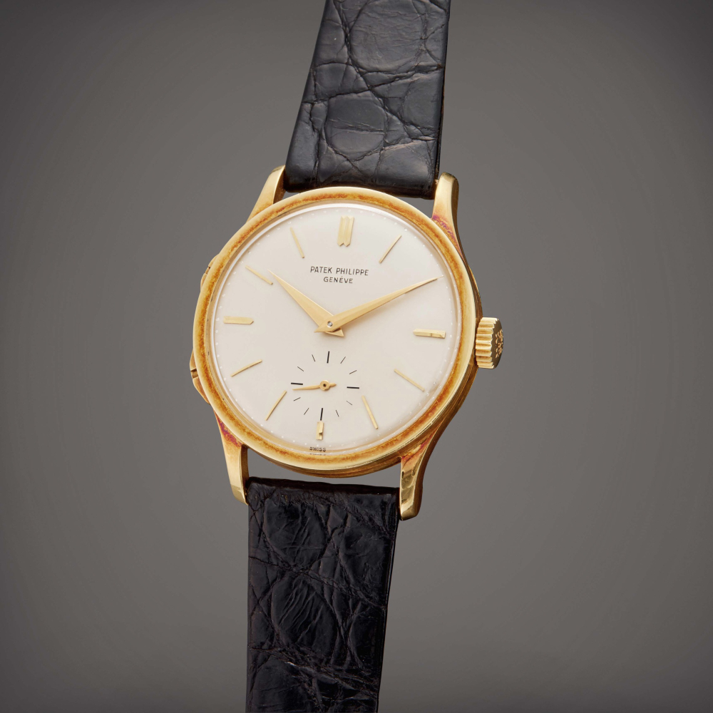 Reference 2597 Heures Sautantes  A yellow gold wristwatch with adjustable jumping hour hand Made in 1960