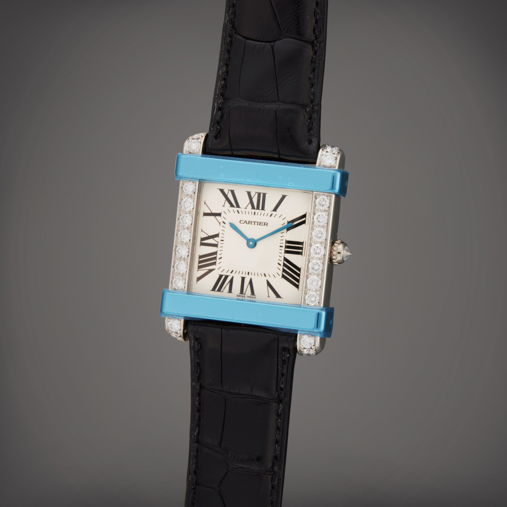 Reference 2685 Tank Chinoise  A platinum and diamondset square shaped wristwatch Circa 2005    2685 Tank Chinoise  2005