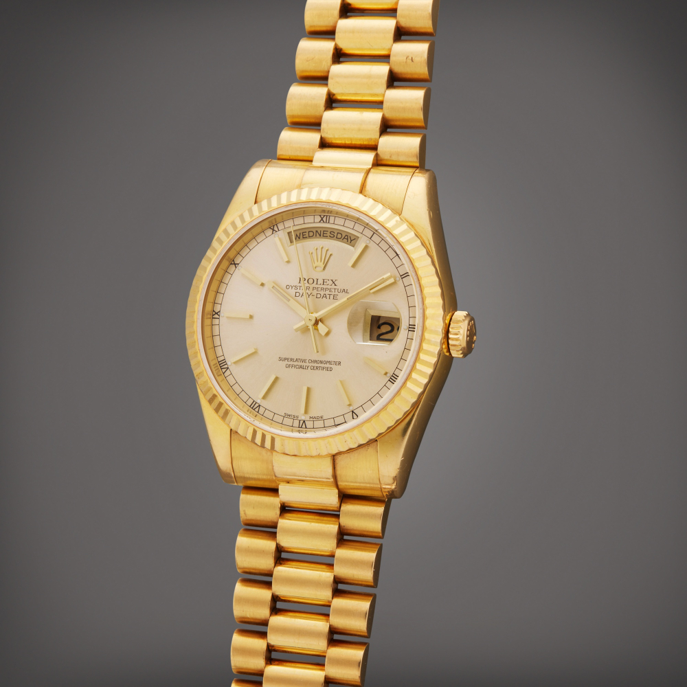 Reference 118238 DayDate  A yellow gold automatic wristwatch with day date and bracelet Circa 2003    118238 DayDate  2003