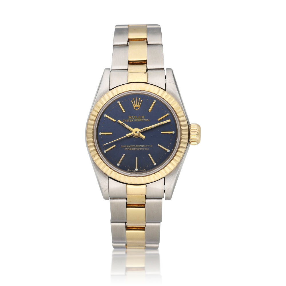 Reference 67193 Oyster Perpetual | A stainless steel and yellow gold automatic wristwatch with bracelet, Circa 1991