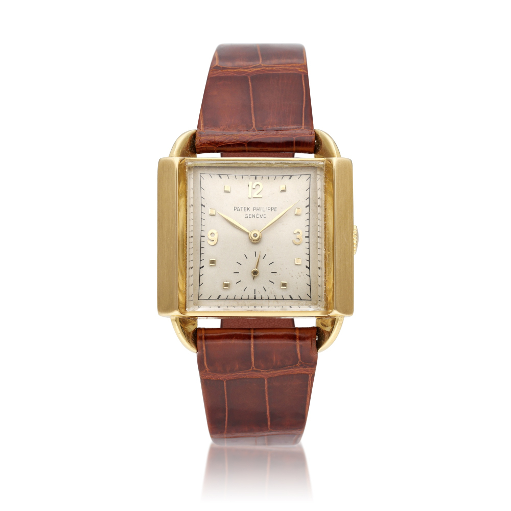 Reference 2425 'Skater' | A yellow gold square wristwatch, Circa 1947