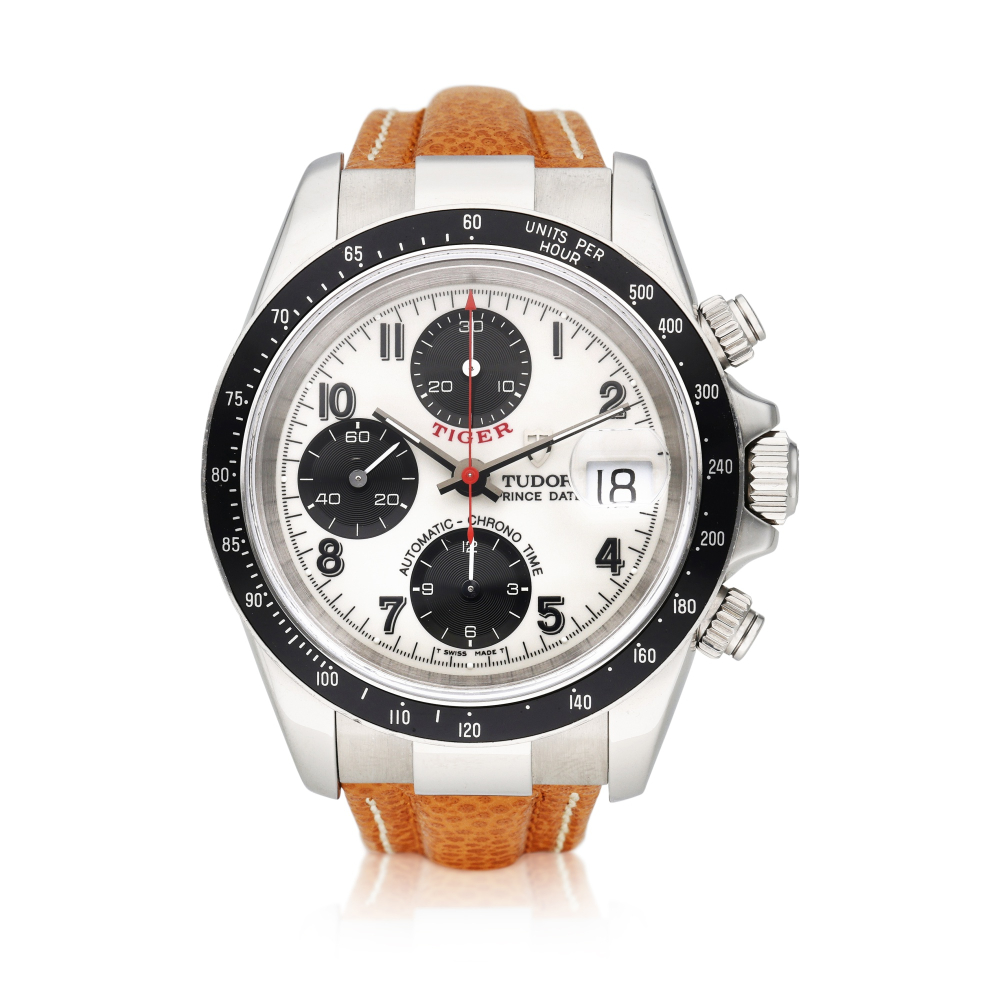 Reference M79260P Tiger Prince Date | A stainless steel automatic chronograph wristwatch with date, Circa 1997