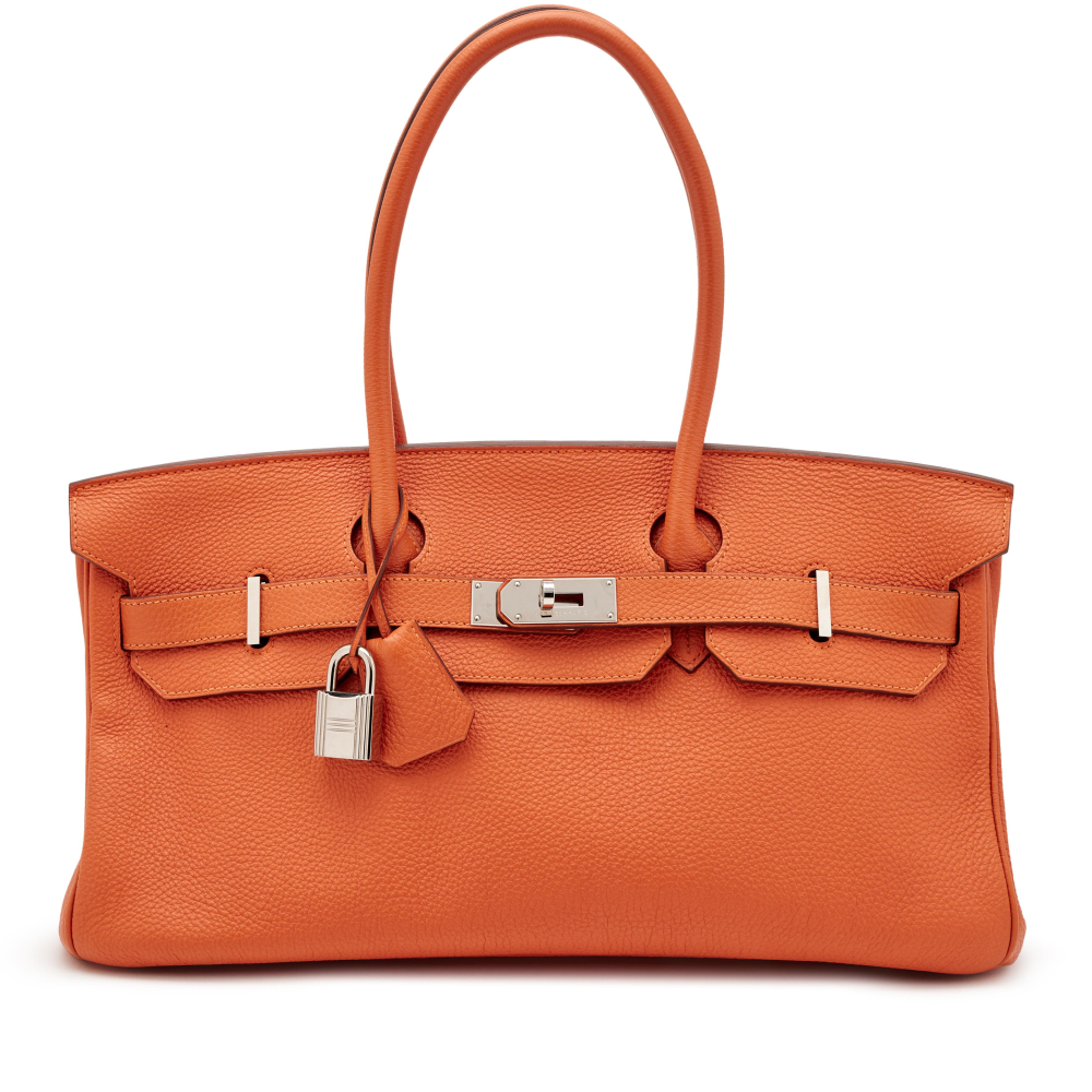Orange Clemence JPG Shoulder Birkin 42 Palladium Hardware, 2012