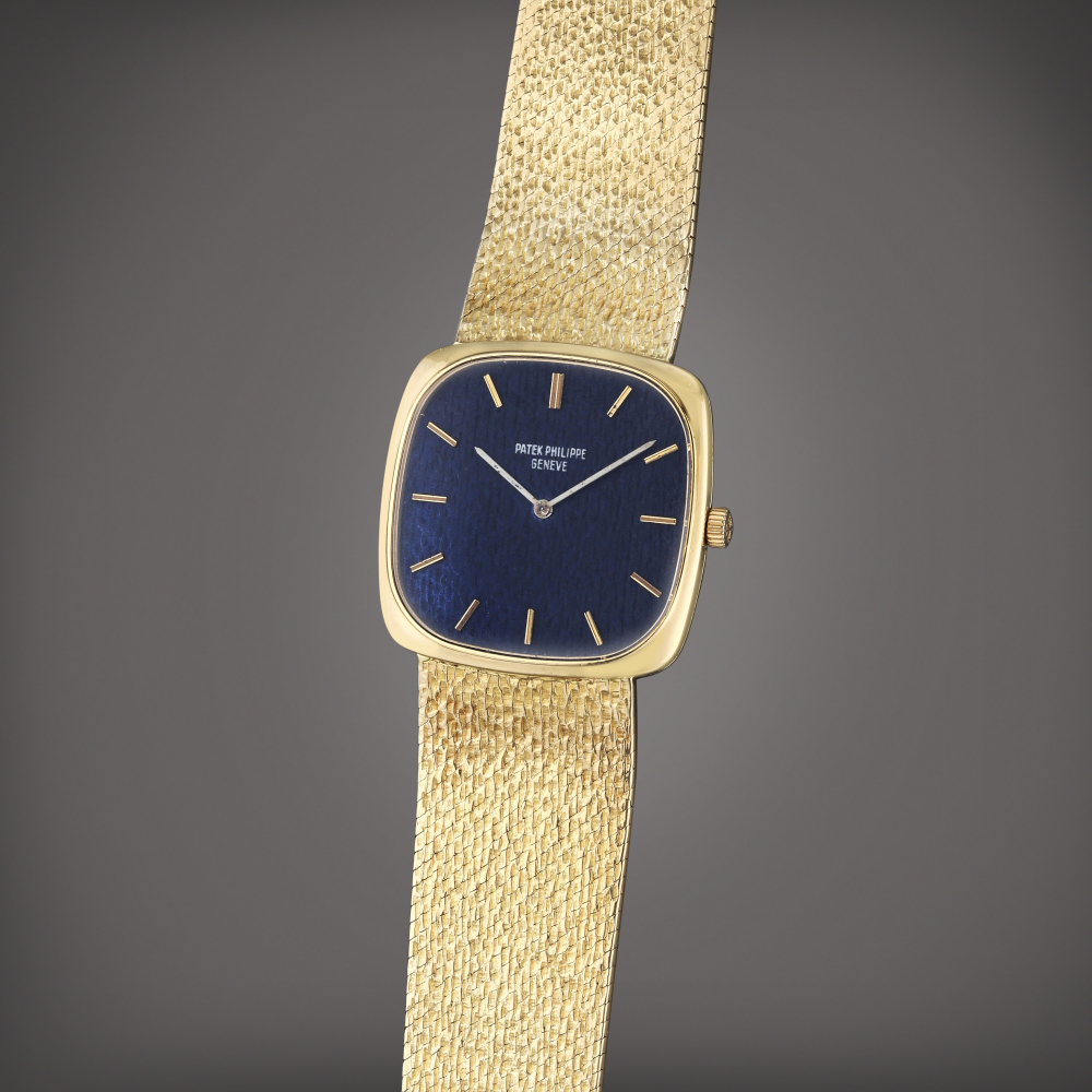 Reference 3566 1 Golden Ellipse | A yellow gold cushion shaped bracelet watch, Circa 1980