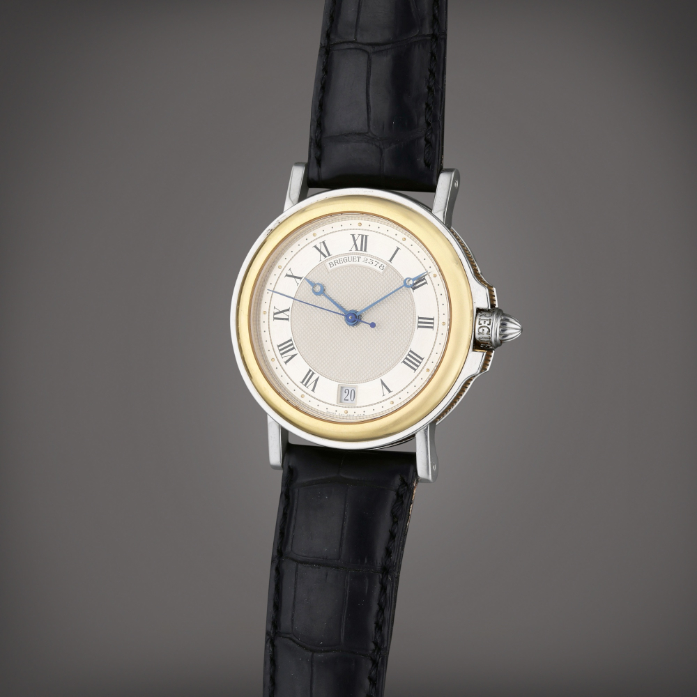 Reference 3400 Marine | A stainless steel and yellow gold automatic wristwatch with date, Circa 2000