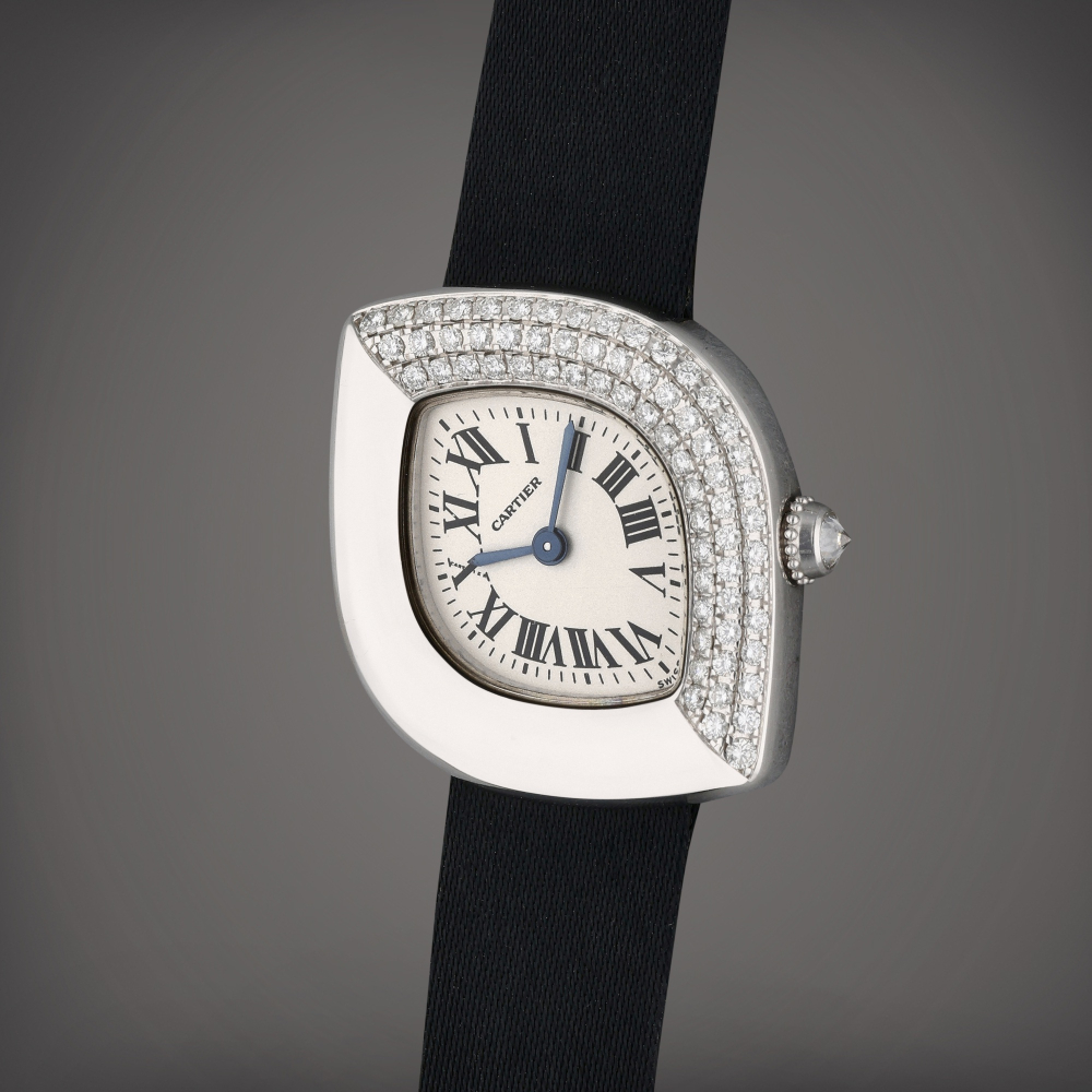 Reference 2359 Navette | A white gold and diamond-set asymmetrical wristwatch, Circa 2000