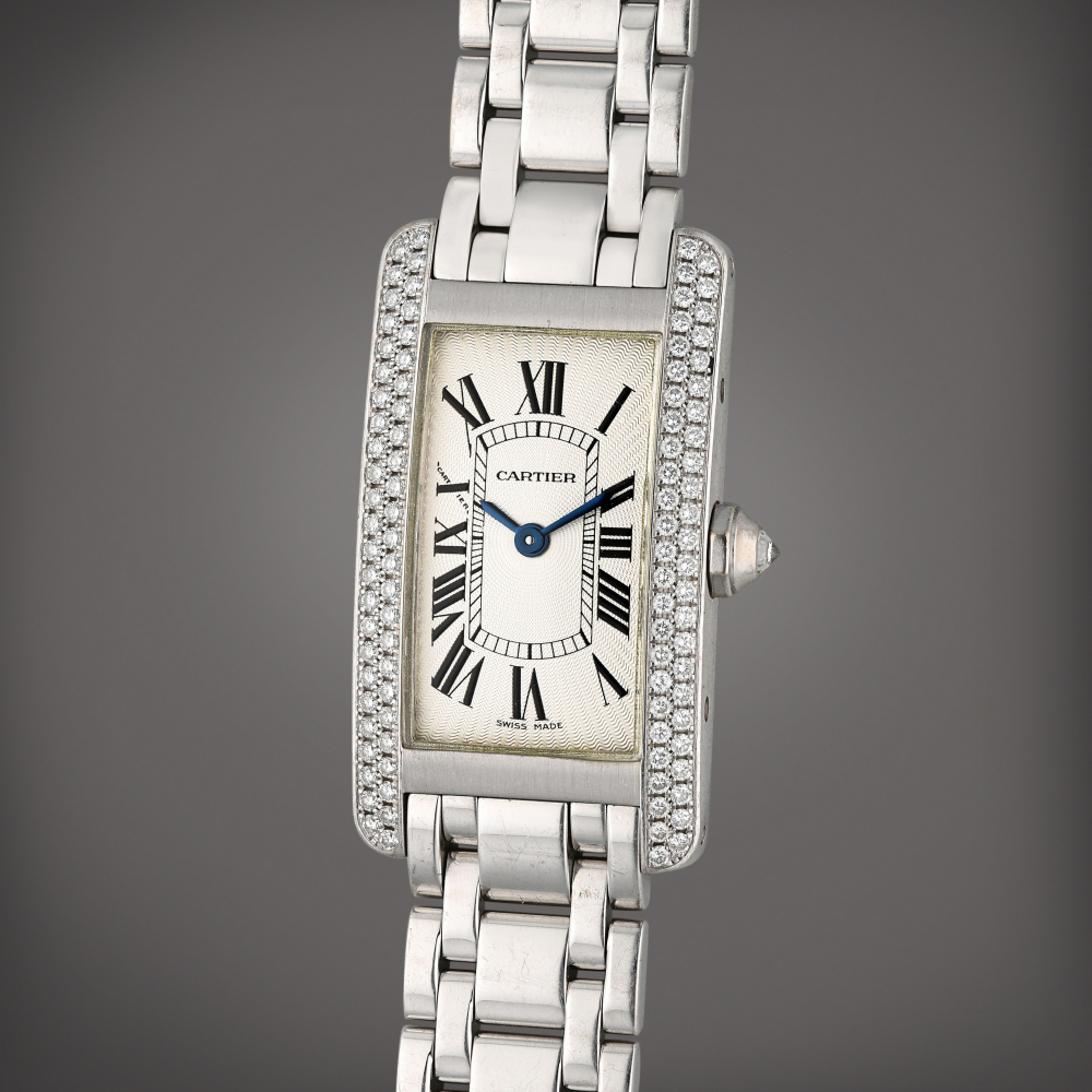 Reference 2489 Tank Americaine | A white gold and diamond-set wristwatch with bracelet, Circa 2000