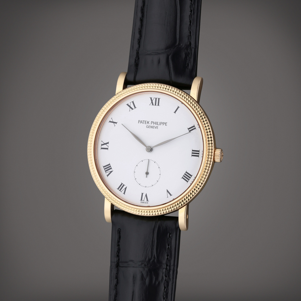 Reference 3919 Calatrava | A pink gold wristwatch with porcelain dial, Circa 1998